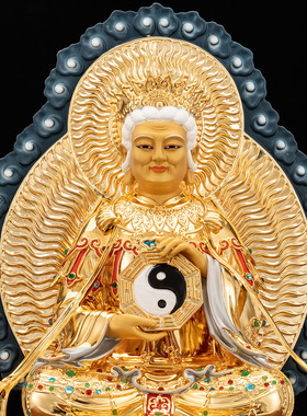 铜鎏金家用无生老母神像