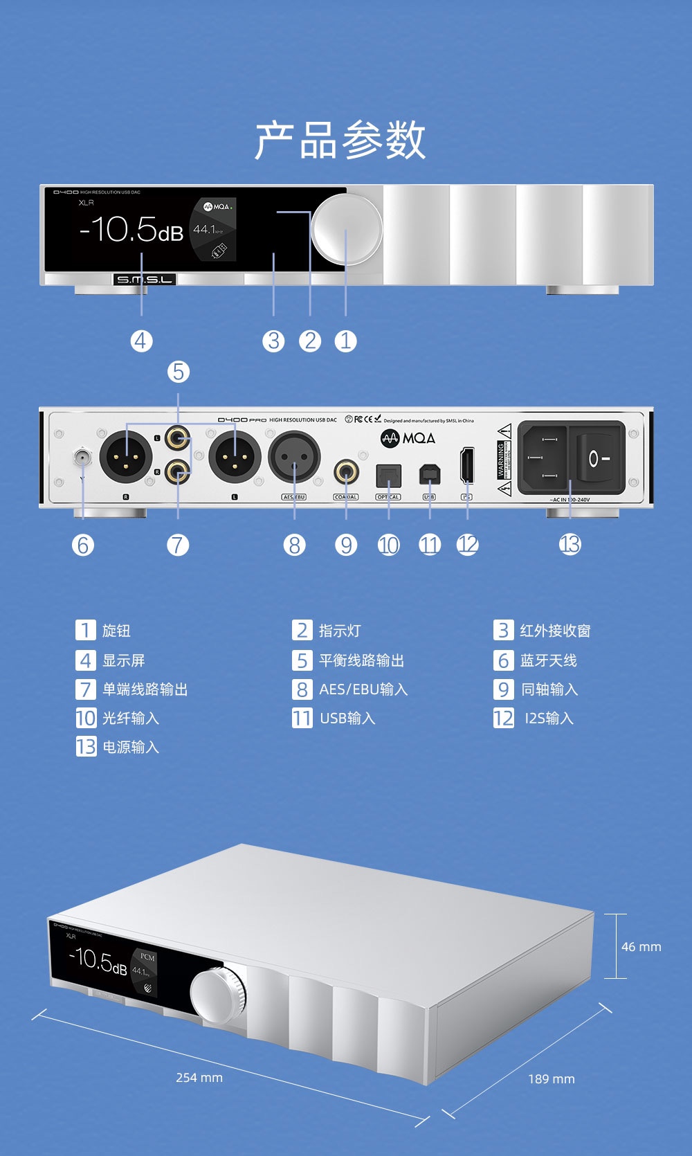 新品SMSL双木三林D400 PRO MQA AK4499EX XMOS HIFI音频解码器DAC-图2