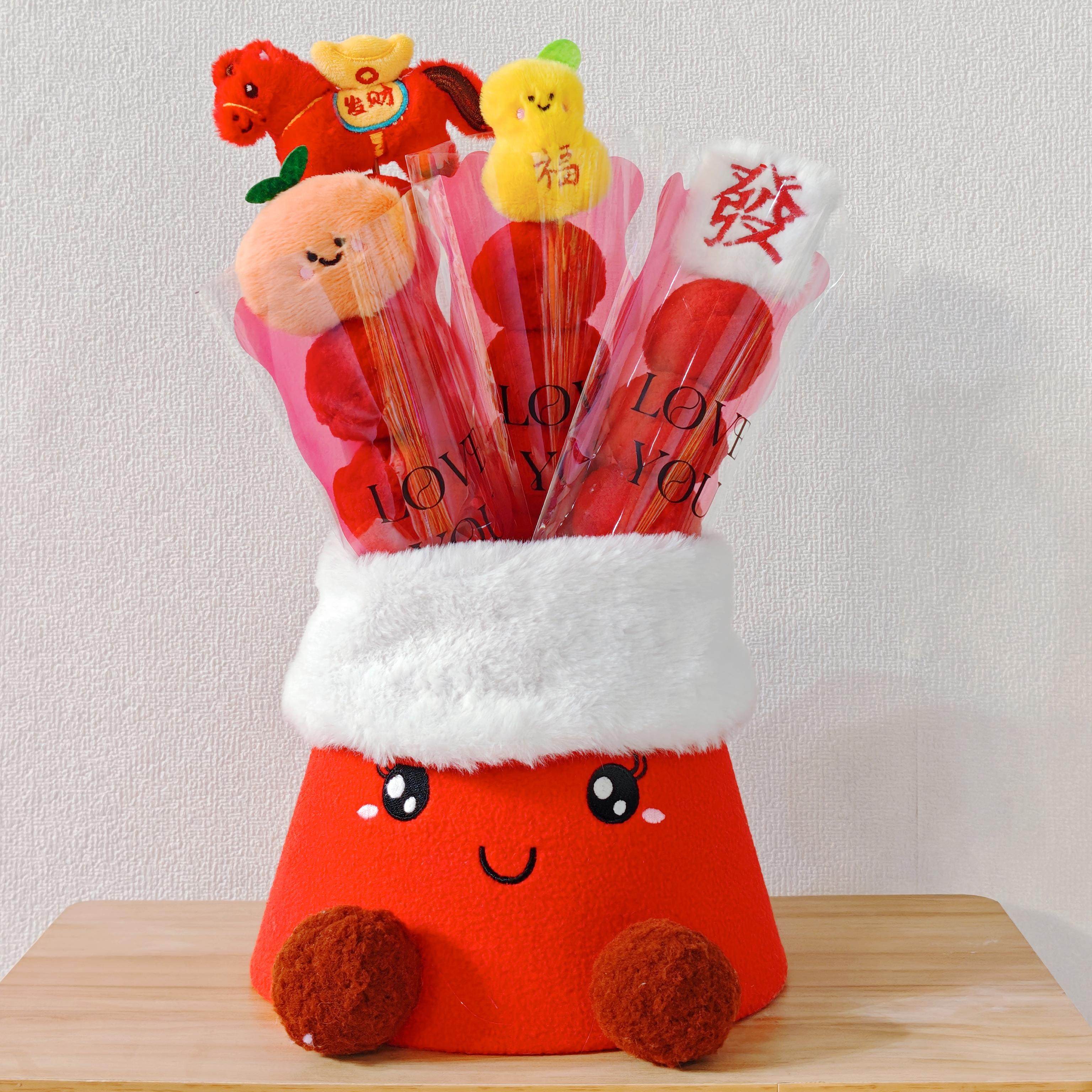 新年毛绒抱抱桶礼盒玩偶公仔收纳桶新春佳节桌面摆件,淘宝优惠券,粉丝福利购,淘宝优惠卷