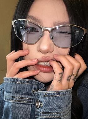 美式户外运动未来感淡蓝色Y2K气质墨镜女款潮防风护目镜骑行镜男