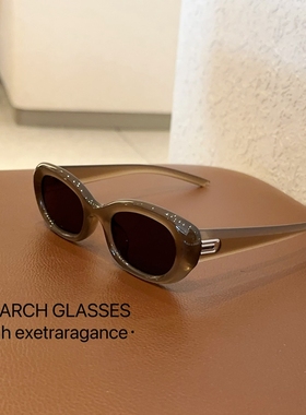 2024新款小框复古太阳镜gm墨镜女夏防晒潮男猫眼椭圆防紫外线眼镜