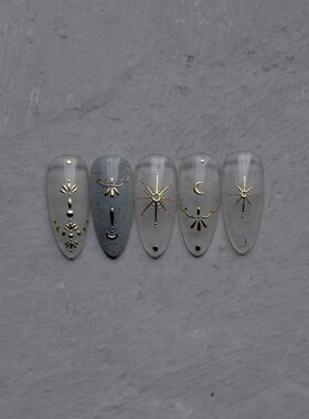 美甲烫金属星月贴纸新工艺