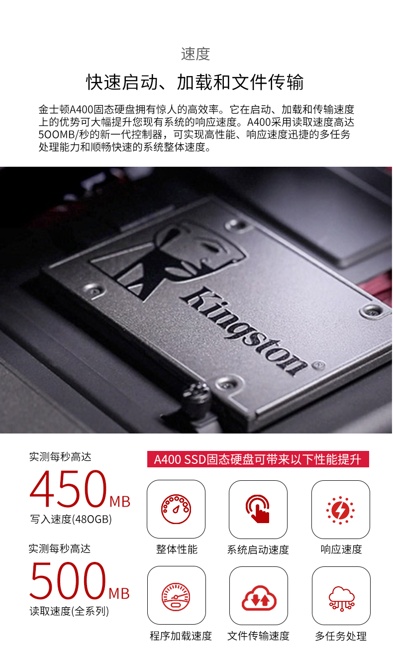 Kingston/金士顿120G 240G 480G固态硬盘SSD2.5寸台式笔记本通用-图1