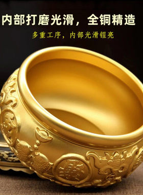 聚宝盆摆件招财纯铜家用