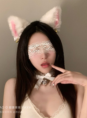 毛绒猫耳朵发夹女黑色猫