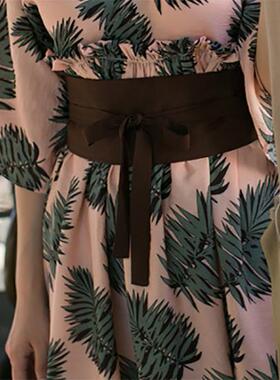 70腰围纯色棉麻汉服束腰宽腰带