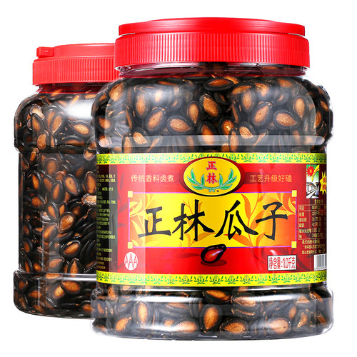 正林瓜子甘草味大片西瓜子3A礼桶装1000g黑瓜子休闲零食坚果年货 - 图3