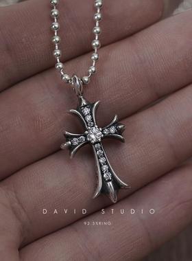 davidstudio925纯银黑钻项链