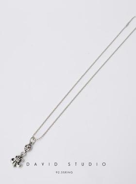 纯银童军花吊坠情侣款圆珠项链