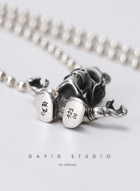 纯银个性夸张圆珠链潮人搭配项链