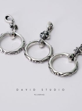 圆圈六芒星十字花船锚机车项链