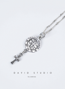 davidstudio925纯银十字架吊坠