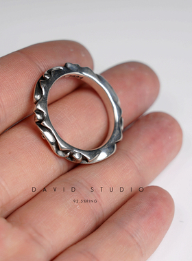 david尅罗心925纯银ins情侣对戒