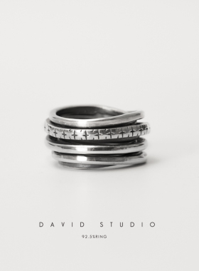 davidstudio925纯银弹簧戒指