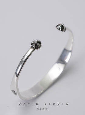 davidstudio925纯银十字花开口