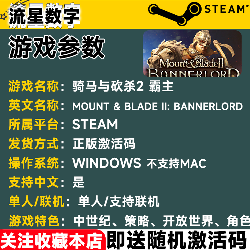 Steam正版 国区Key骑马与砍杀2霸主2Mount  Blade2骑砍2激活码CDK - 图1