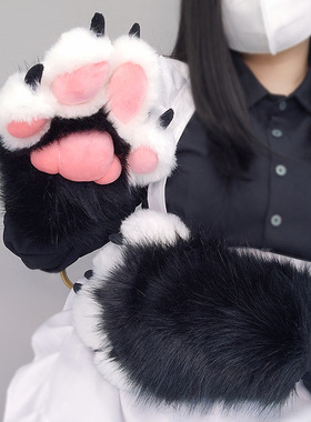 毛绒furry兽装爪子fursuit网红表演cos漫展道具犬科兽爪手套配件