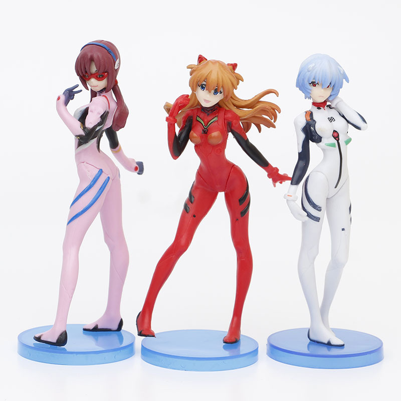 3Pcs/set Anime Evangelion Eva Figure 13CM Ayanami Rei Asuka - 图3