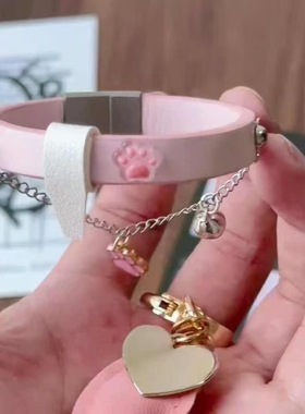 choker手环小狗爪印手链流苏链条甜酷情侣饰品配饰生日礼物送朋友
