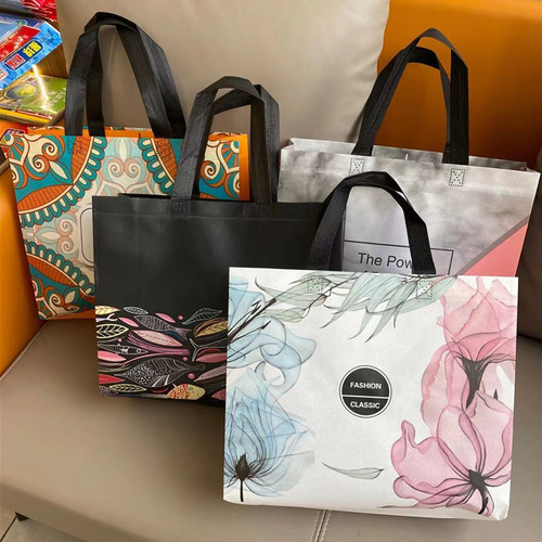 加厚高档覆膜无纺布免税店包装袋服装店袋子手提购物礼品衣服定做 - 图1