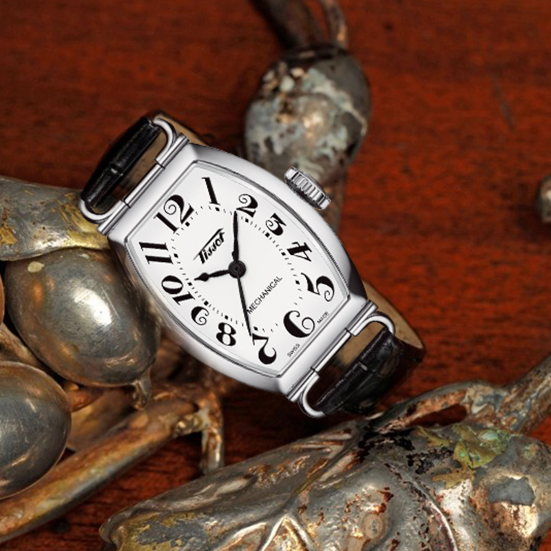 【礼物】Tissot天梭官方正品新品波尔图复古机械女表手表-图0