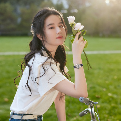 【新年礼物】Tissot天梭小美人刘亦菲同款蓝色皮带机械女表手表 - 图1