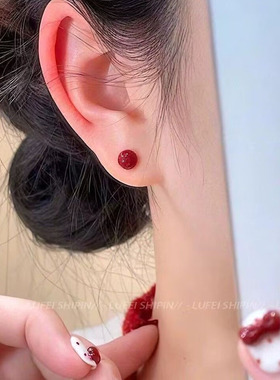 s925银针耳钉小众设计感