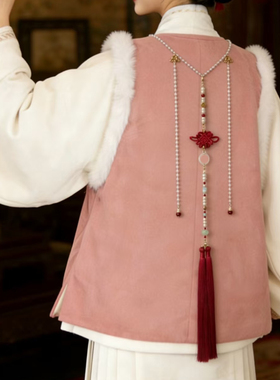 朱红长流苏鱼锦鲤汉服新中式刺绣