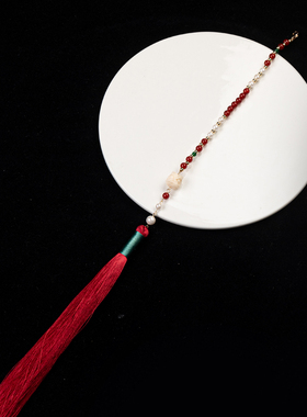 《梦熙》长背云流苏汉服配饰  璎珞长流苏背云  压襟禁步通用饰品