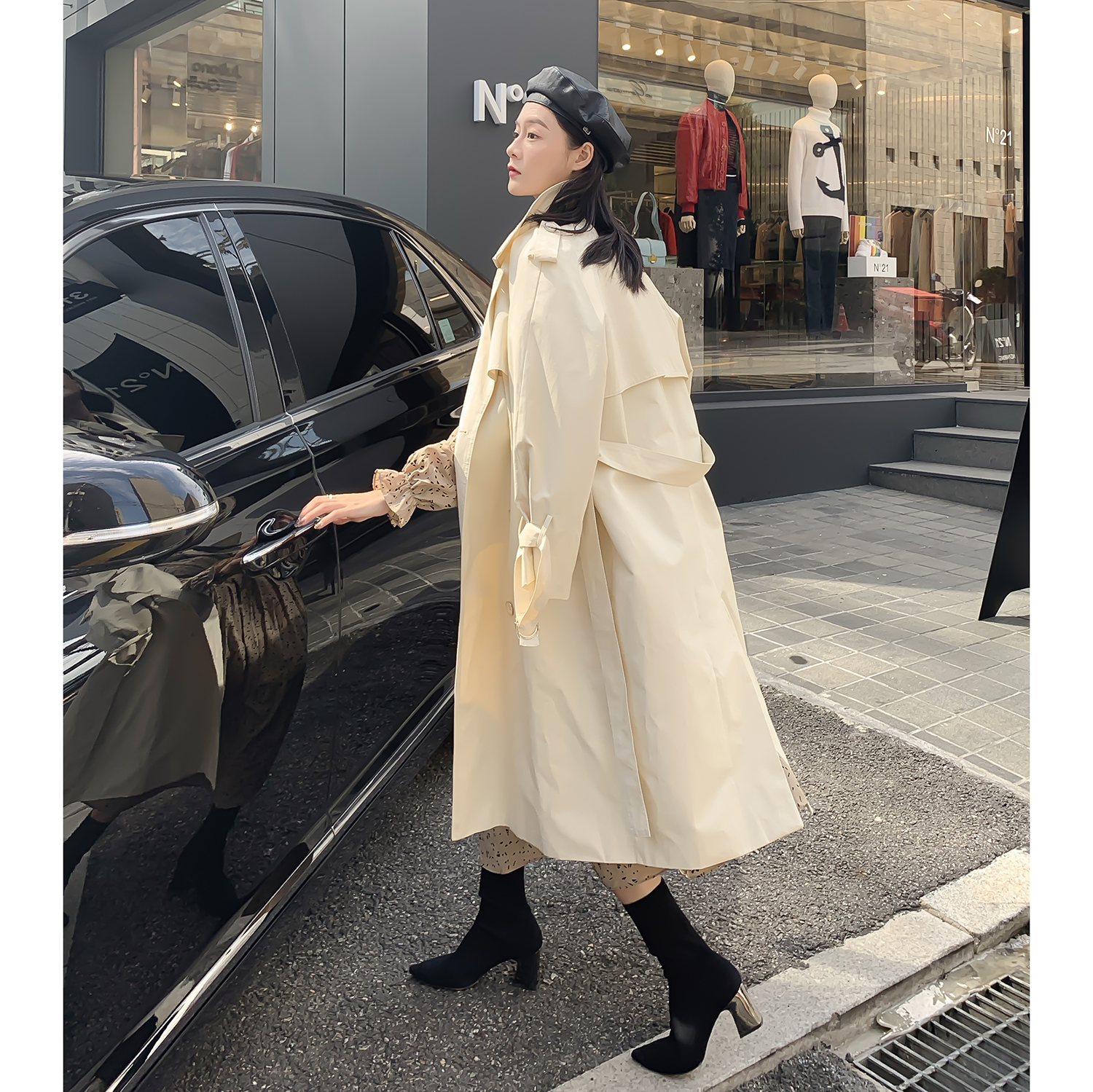 风衣女 新款秋冬季英伦风大衣韩版宽松小个子显高中长过膝外套 2019 风衣女 新款秋冬季英伦风大衣韩版宽松小个子显高中长过膝外套 2019