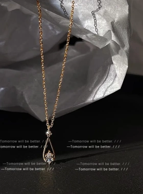 一眼万年~法式通勤锆石锁骨链女轻奢设计感超仙气质项链送闺蜜