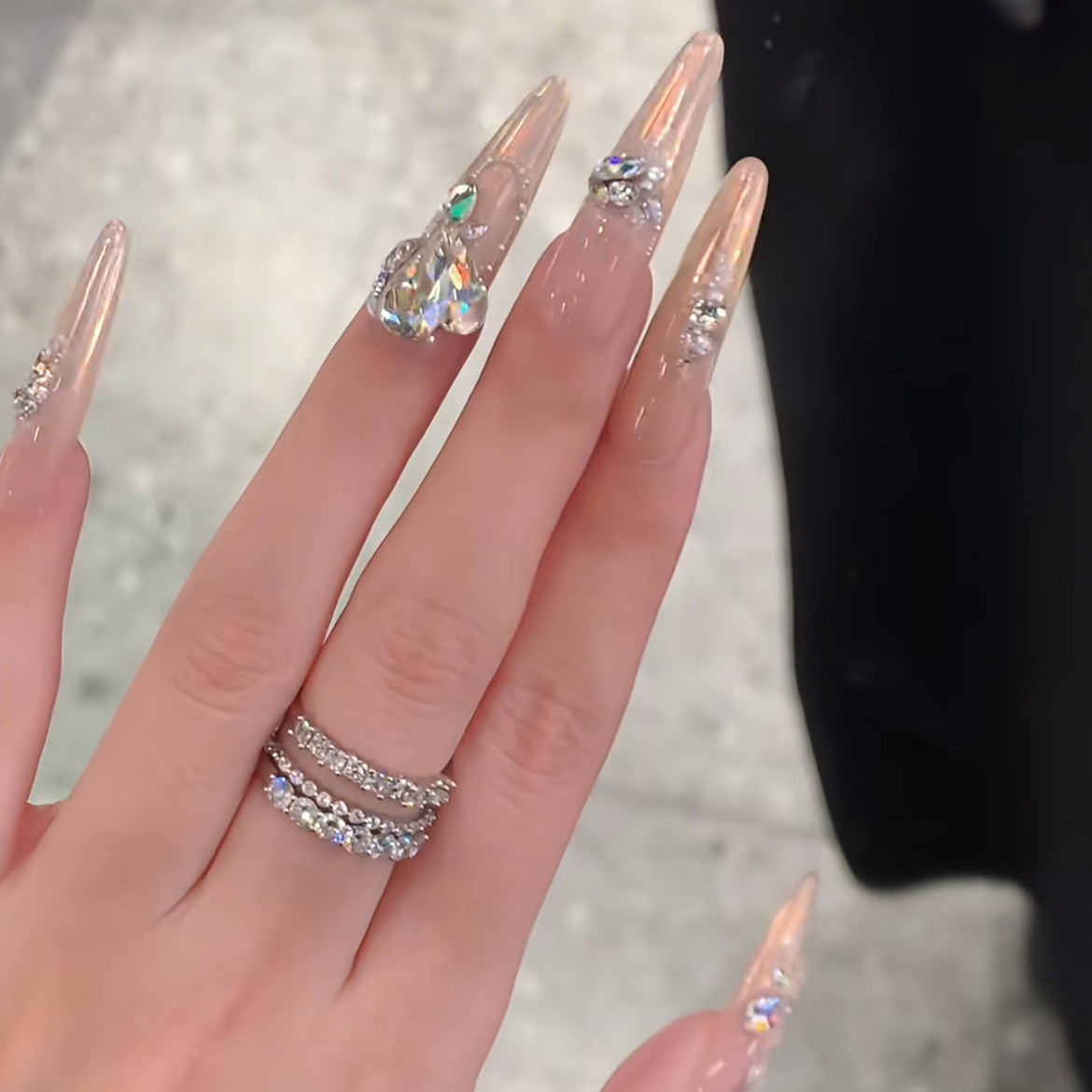 极光千金秋冬纯手工穿戴甲长款轻奢立体蝴蝶可拆卸假指甲成品婚甲,淘宝优惠券,粉丝福利购,淘宝优惠卷