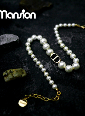 T小众复古珍珠字母百搭INS项链