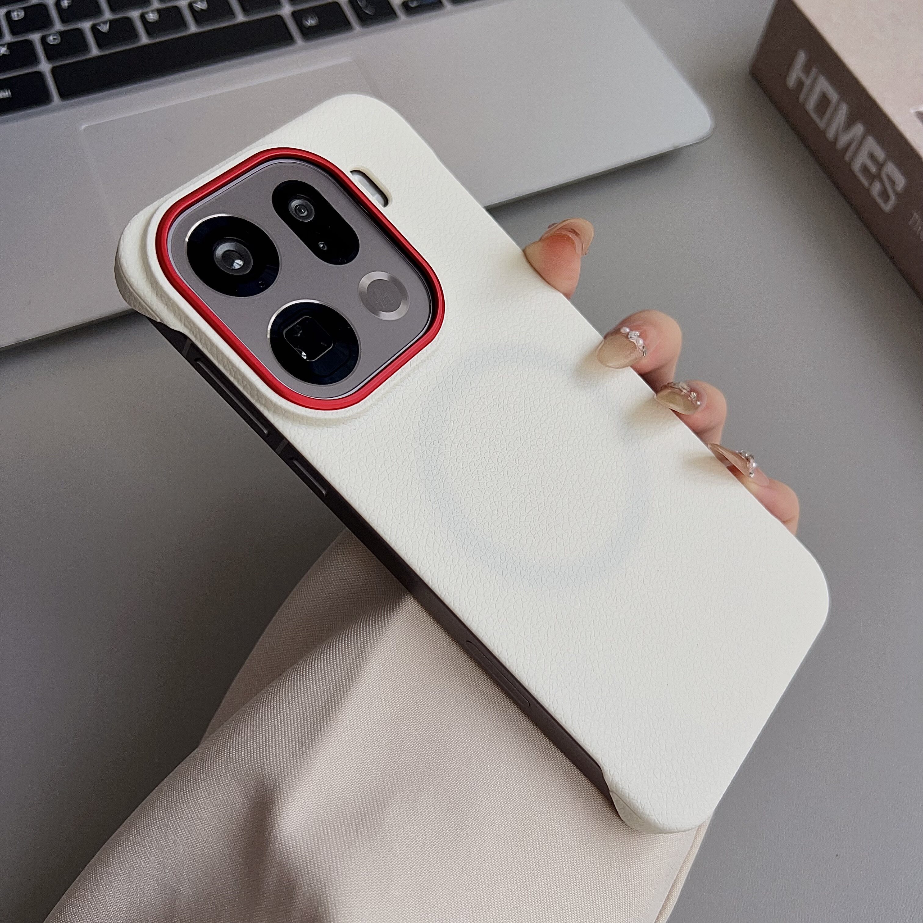 新款荔枝皮纹无边框适用oppoFindx9手机壳findx9pro超薄无边框半包FIndx8pro简约高级感X8s男女情侣x8UItra - 图0