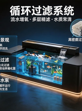 客厅不锈钢瀑布式流水摆件定制