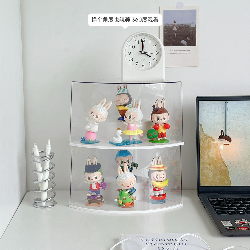 墙角labubu盲盒收纳展示架适用于泡泡玛特展示盒透明手办展示柜 - 图1