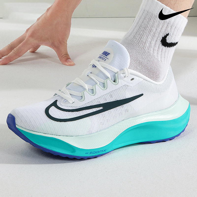 Nike耐克男鞋ZOOM FLY 5全掌碳板跑步鞋网面透气运动鞋DM8968-302