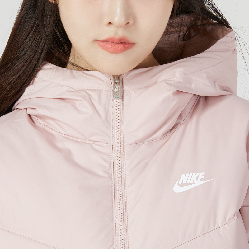 Nike耐克短款羽绒服女装2023冬季新款运动休闲粉色棉衣DQ5904-601-图2