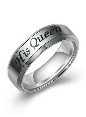 戒指钛钢彩虹狼头镶钻金色首饰品