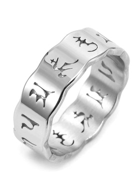 戒指钛钢镂空罗马数字情侣款饰品