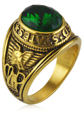 虎眼石戒指花钛钢首饰品生日礼物