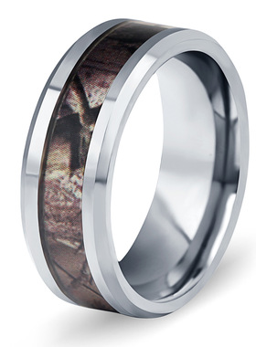 戒指钨钢菱形拉丝紫色斜边首饰品