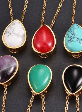 四方柱可打开吊坠钛钢脚印水滴形