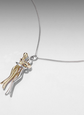 原创亲情拥抱项链浪漫情人节礼物s925纯银项链锁骨链情侣小众设计