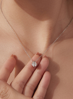 原创D色50分莫桑石恶魔之眼灵蛇项链s925银精致闪耀眼睛锁骨链女