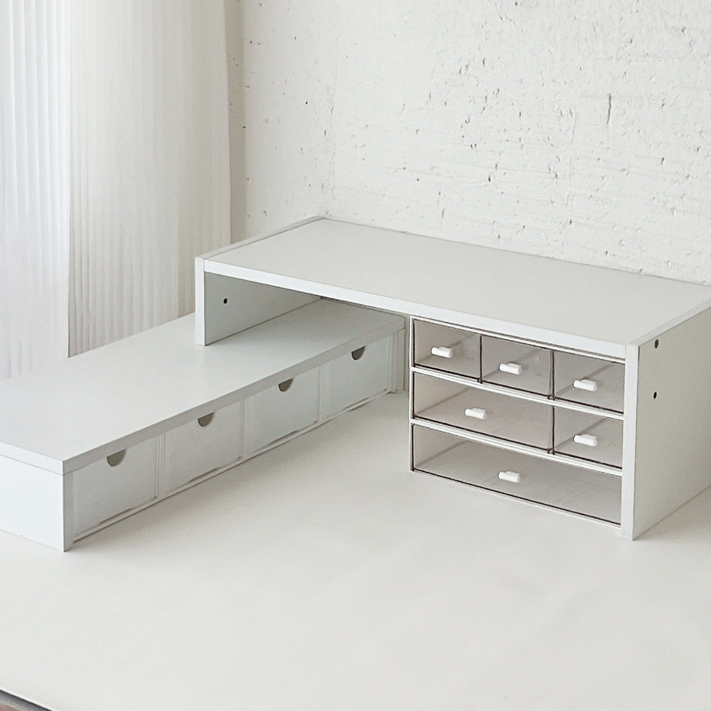 转角桌面增高架桌面收纳盒抽屉式笔记本显示器宿舍桌上电脑增高架,淘宝优惠券,粉丝福利购,淘宝优惠卷