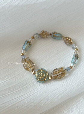 La Habana girl 进口捷克珠手作复古做旧郁金香蔷薇神秘优雅手链