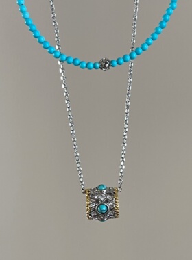 LaHabanagirl碧玉青葱天然绿松石神玉碧波气质感优雅简约项链