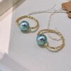 Hong Kong Jewelry Show Live Broadcast Natural Seawater 8-9mm True Multicolor Akoya Pearl Stretch Ring