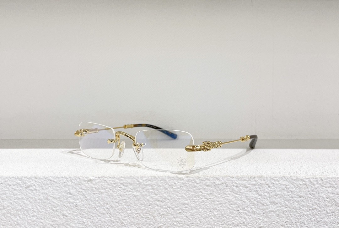 欧美明星同款金属无框眼镜近视女可配有度数防蓝光无边框复古眼睛 - 图0